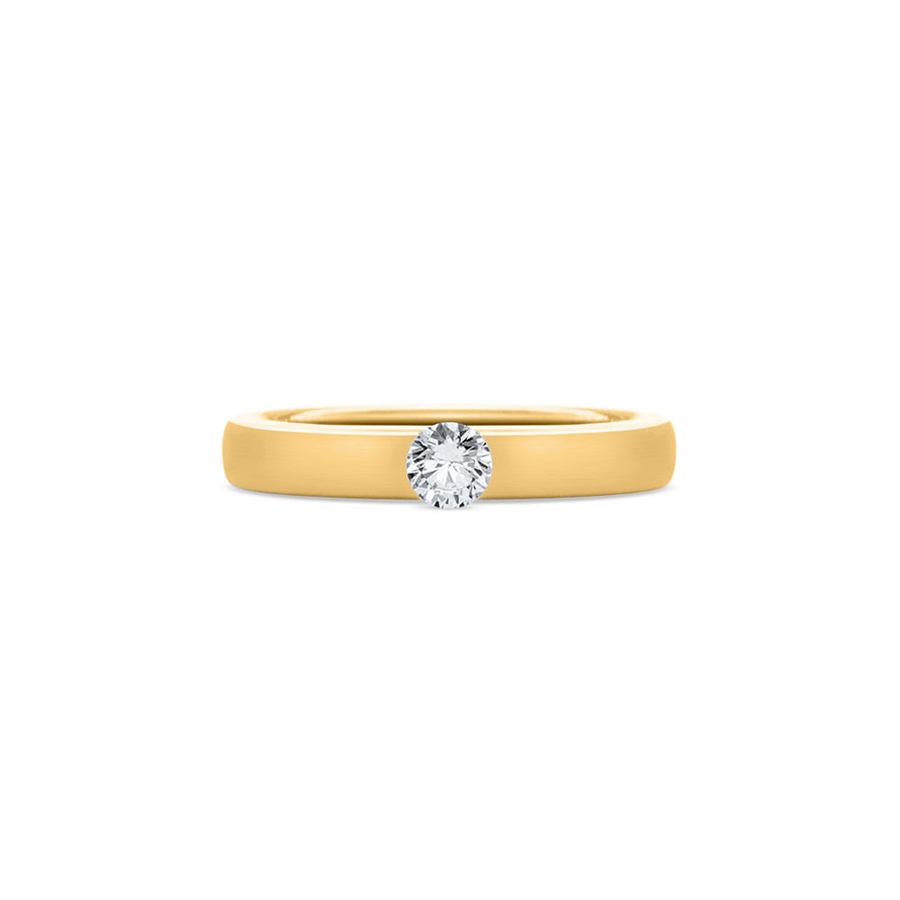 Anel Solitário Promise em Ouro Amarelo 18k com Diamante 0,15 ct