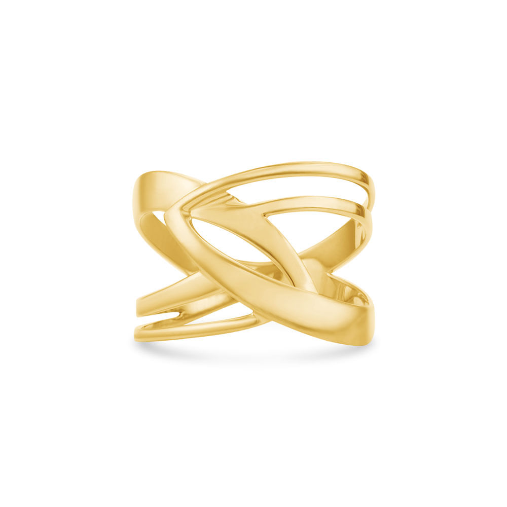 Anel Gold Navete em Ouro Amarelo 18k