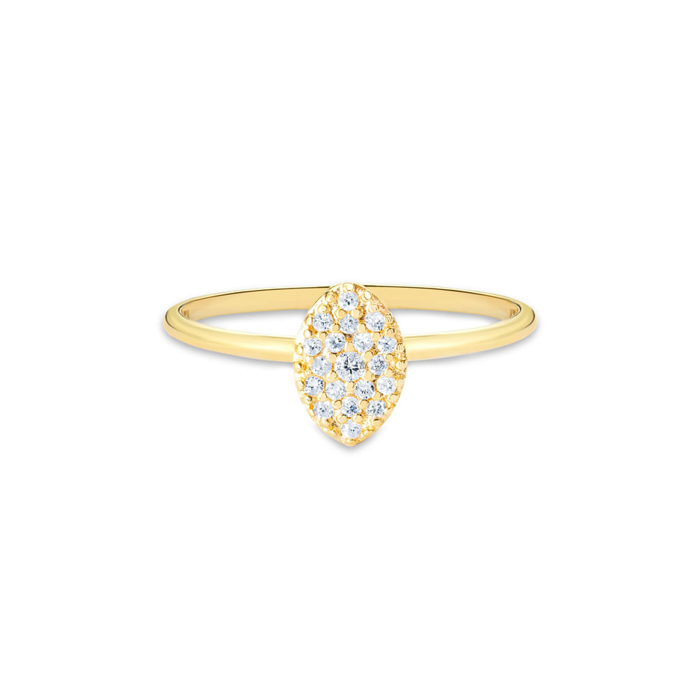 Anel Pavê em Ouro Amarelo 18k com Diamantes