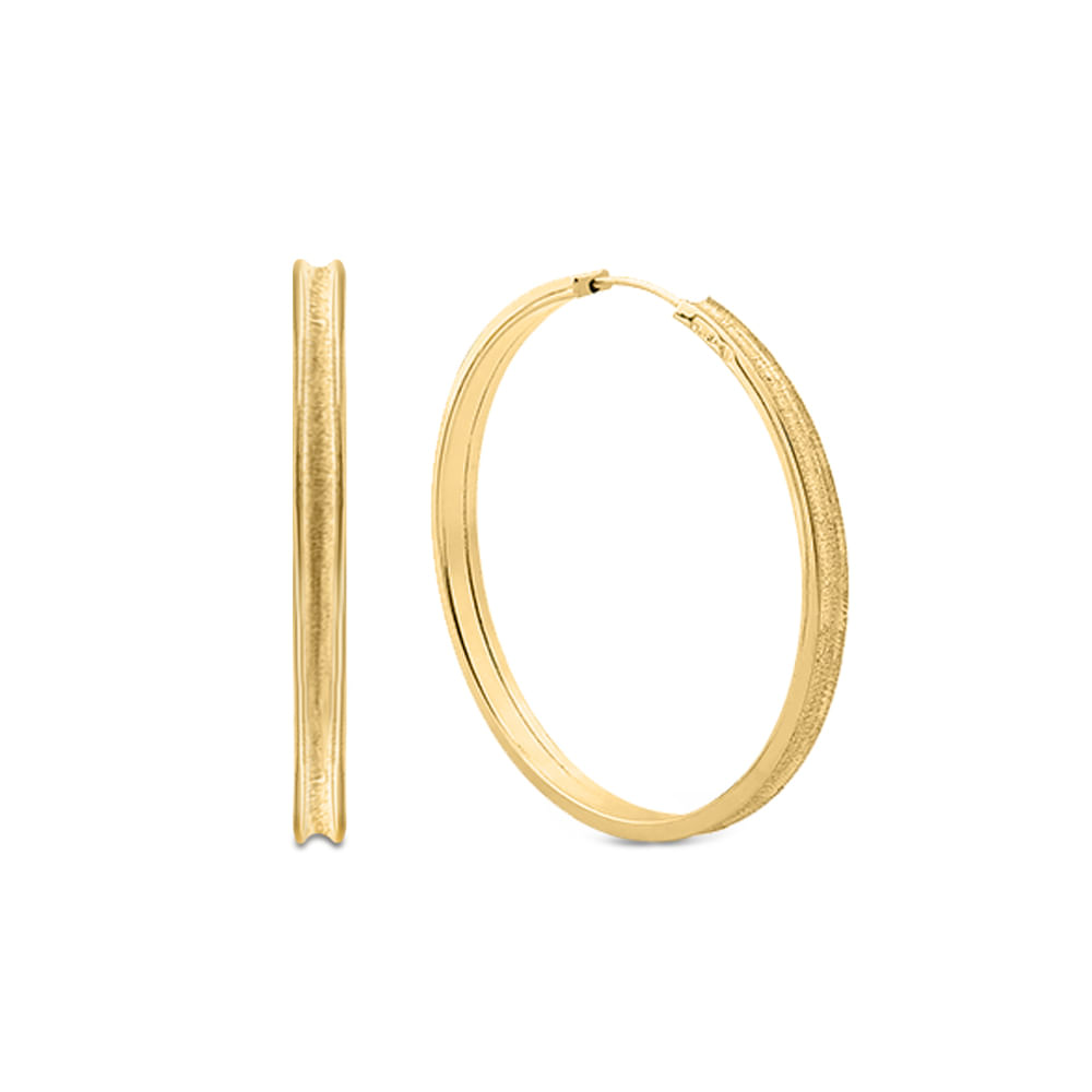 Argola Talhadas em Ouro Amarelo 18k, 33,5mm