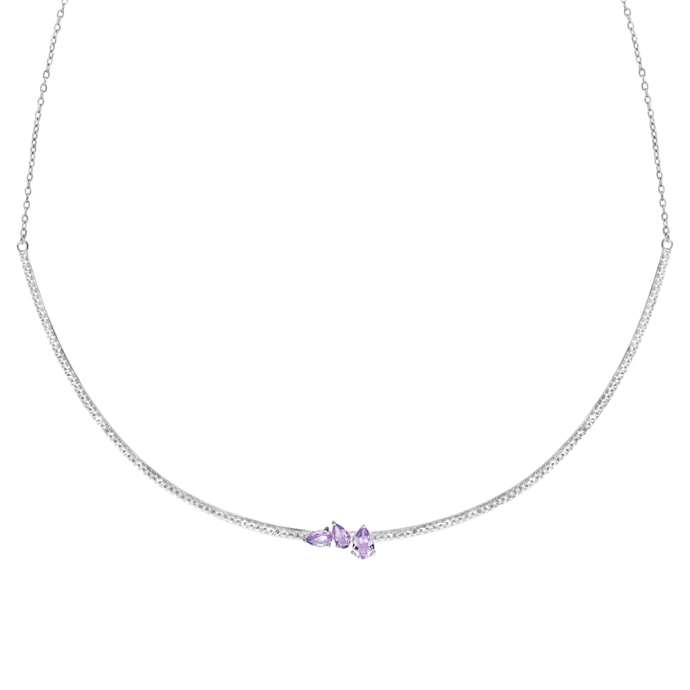 Colar rígido Life Provence em prata 925 com ametista e topázios incolores