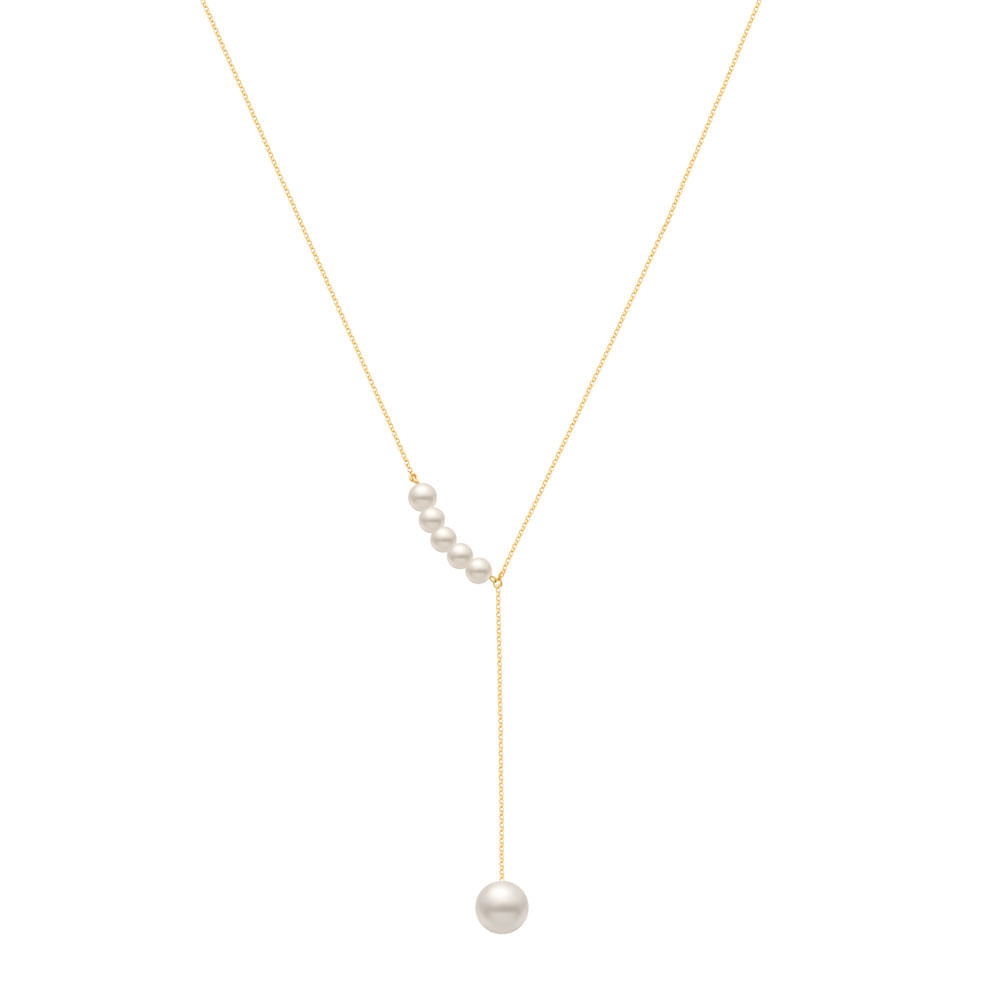 Colar Pop em Ouro Amarelo 18k com Pérolas, 40cm