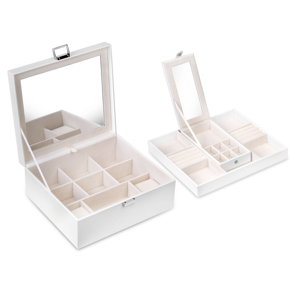 Porta-Joias Life Quadrado Branco