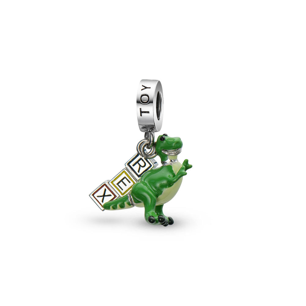 Pingente Life Disney Toy Story Rex em Prata 925 com Esmalte