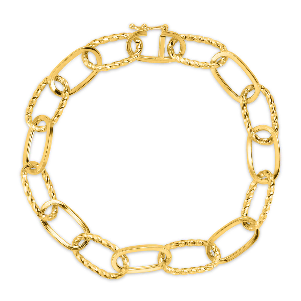 Pulseira Cadeado em Ouro Amarelo 18k