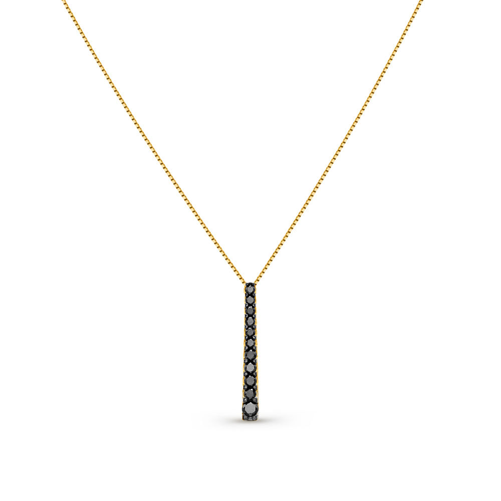 Pingente Arpege em Ouro Amarelo 18k com Diamantes Negros, 20mm