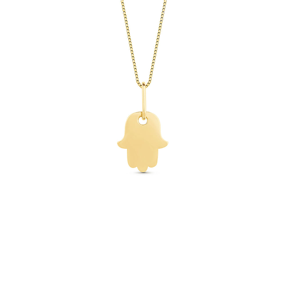 Pingente Personalizável Hamsá em Ouro Amarelo 18k