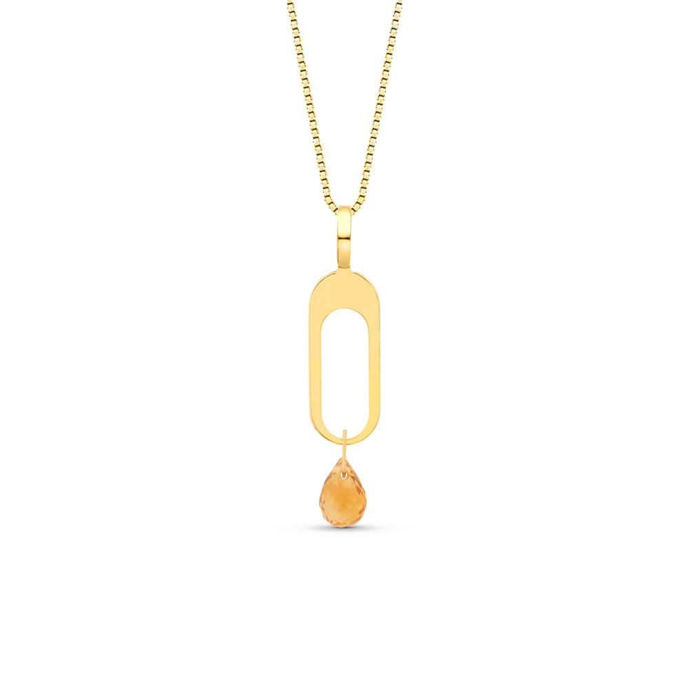 Pingente Gold Olimpic em Ouro Amarelo 18k com Citrino