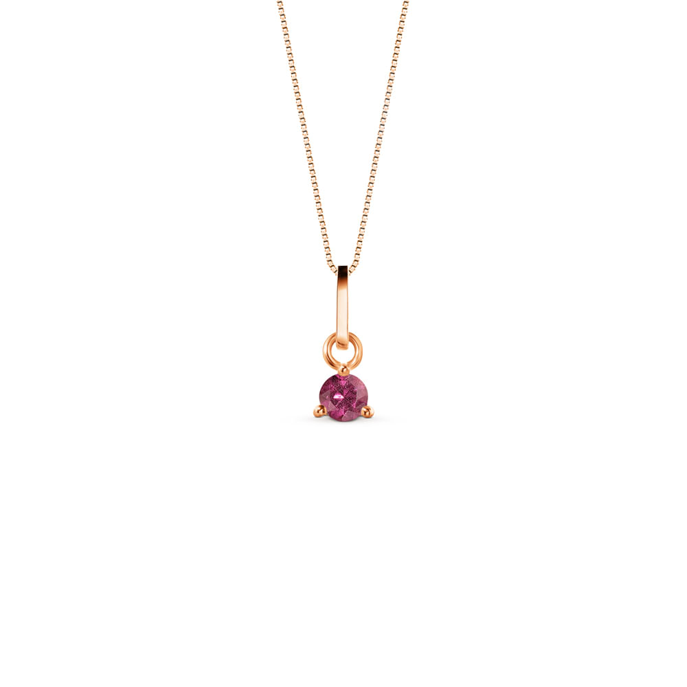 Pingente Colors em Ouro Rosé 18k com Rodolita, 9mm