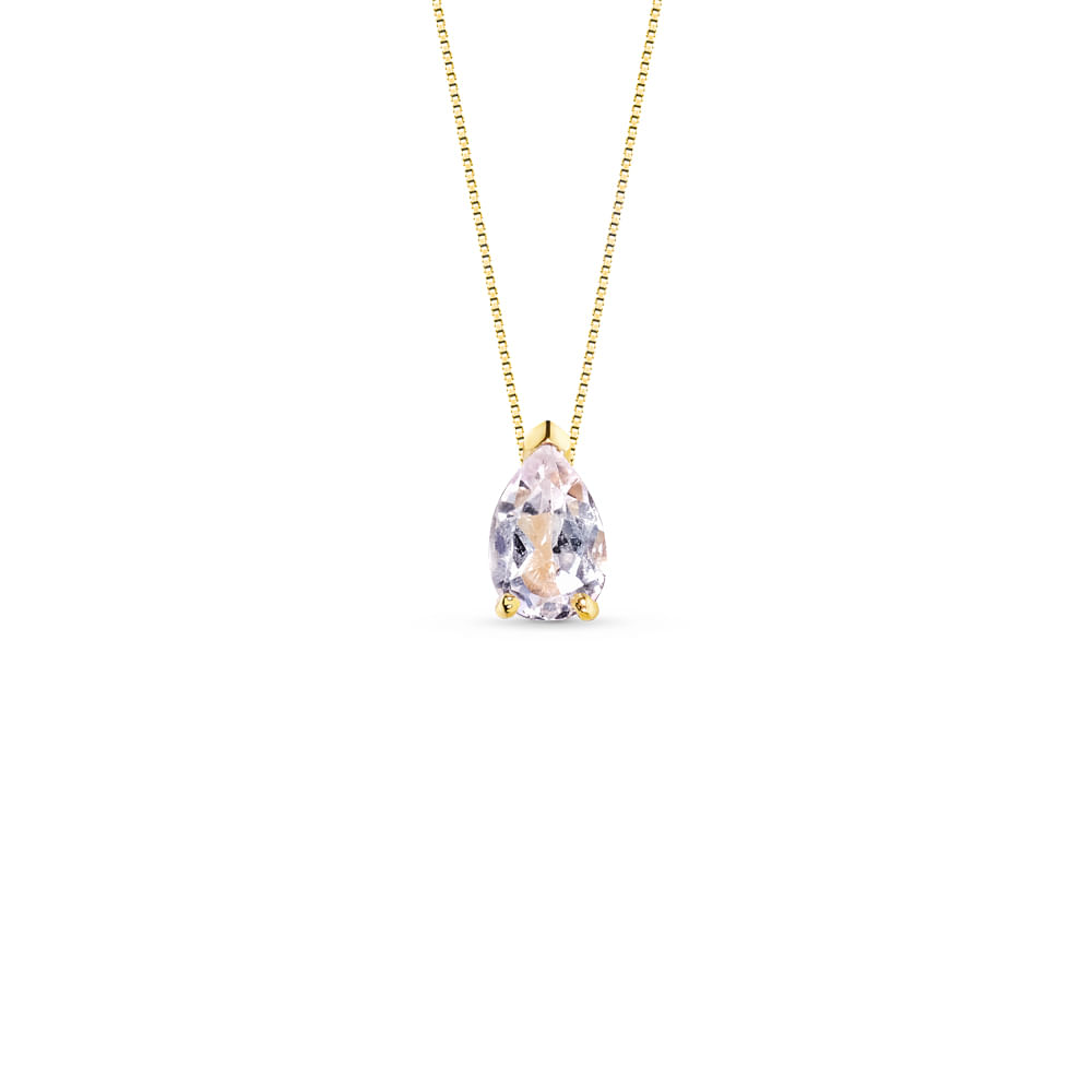 Pingente Cores em Ouro Amarelo 18k com Topázio Incolor