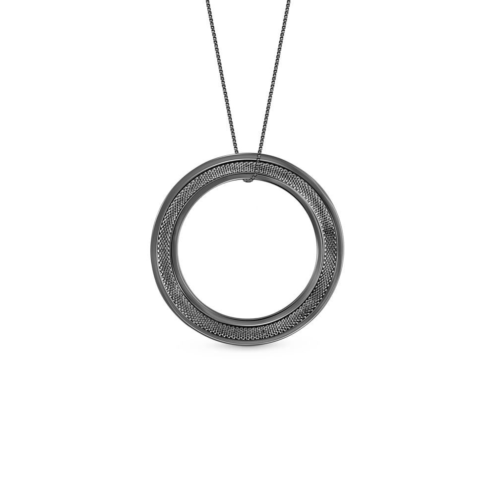 Pingente Oxford Man em Prata 925 com Ródio Negro, 23mm