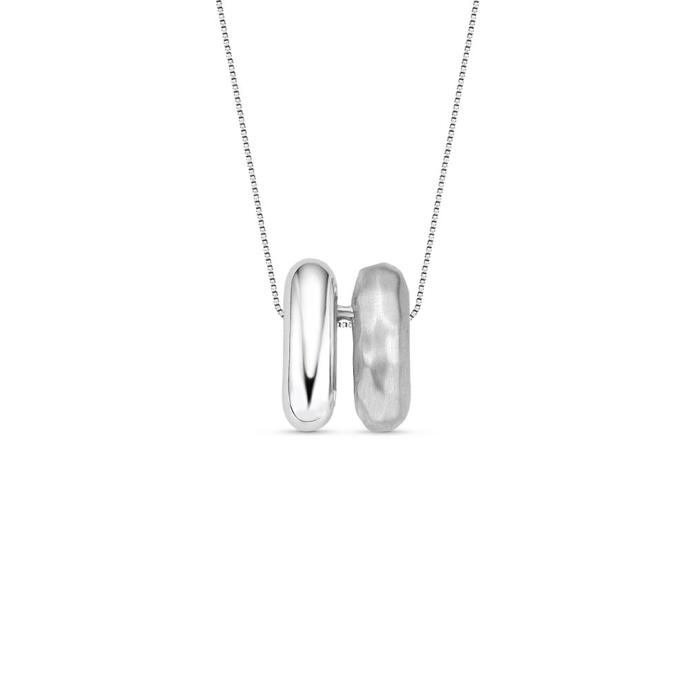 Pingente Bombe Martelado em Prata 925, 12mm