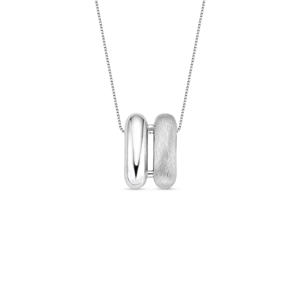 Pingente Bombe Escovado em Prata 925, 12mm