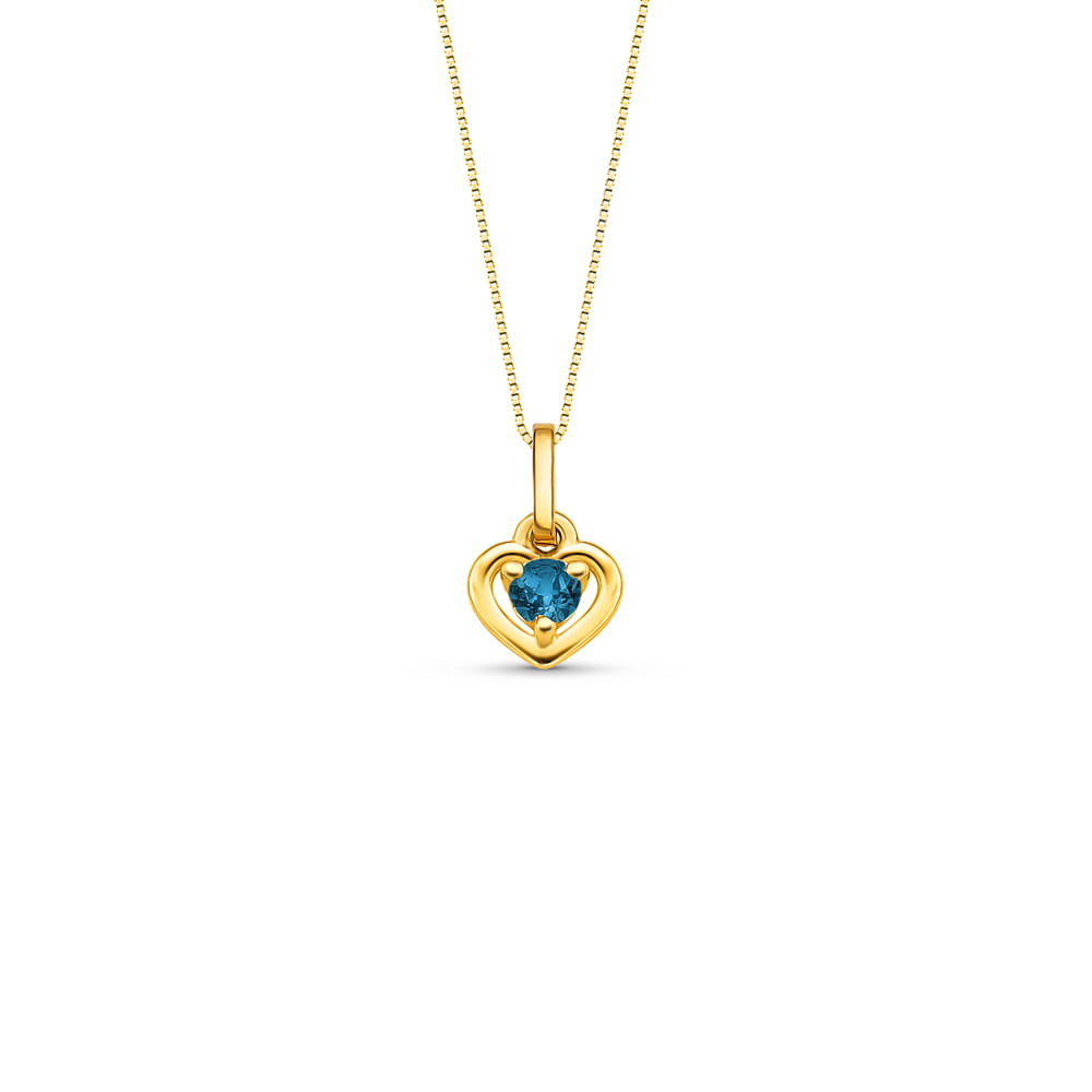 Pingente Heart em Ouro Amarelo 18k com Topázio London