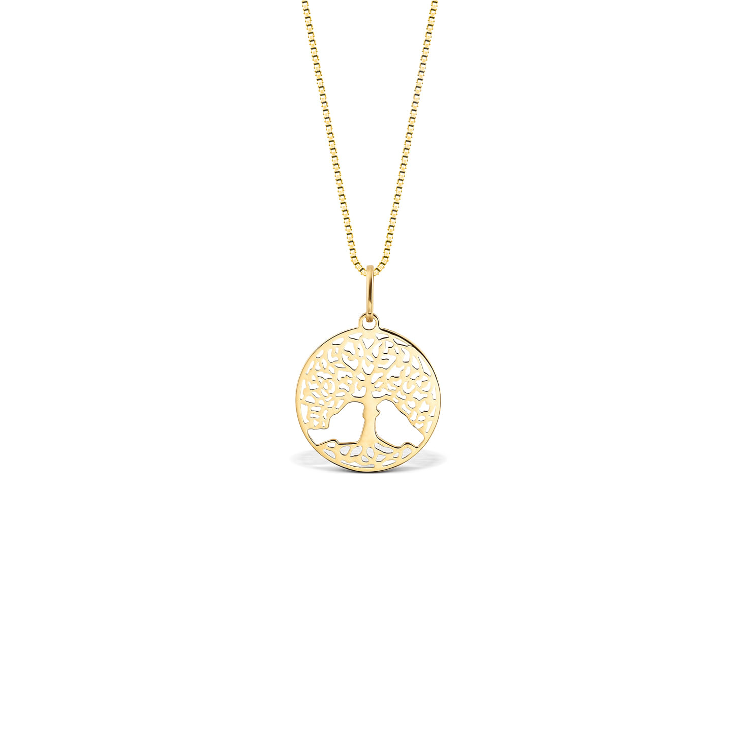 Pingente Medalha Árvore da Vida em Ouro Amarelo 18k