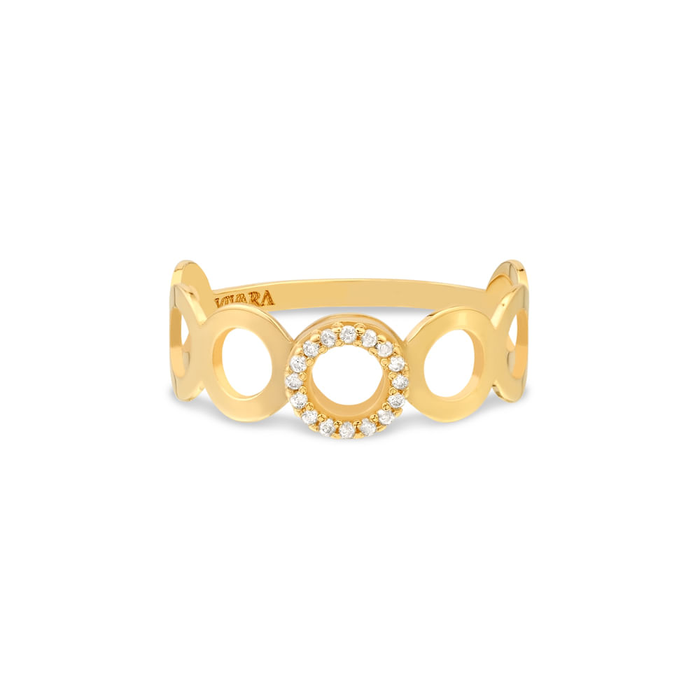 Anel Gold Circle em Ouro Amarelo 18k com Diamantes