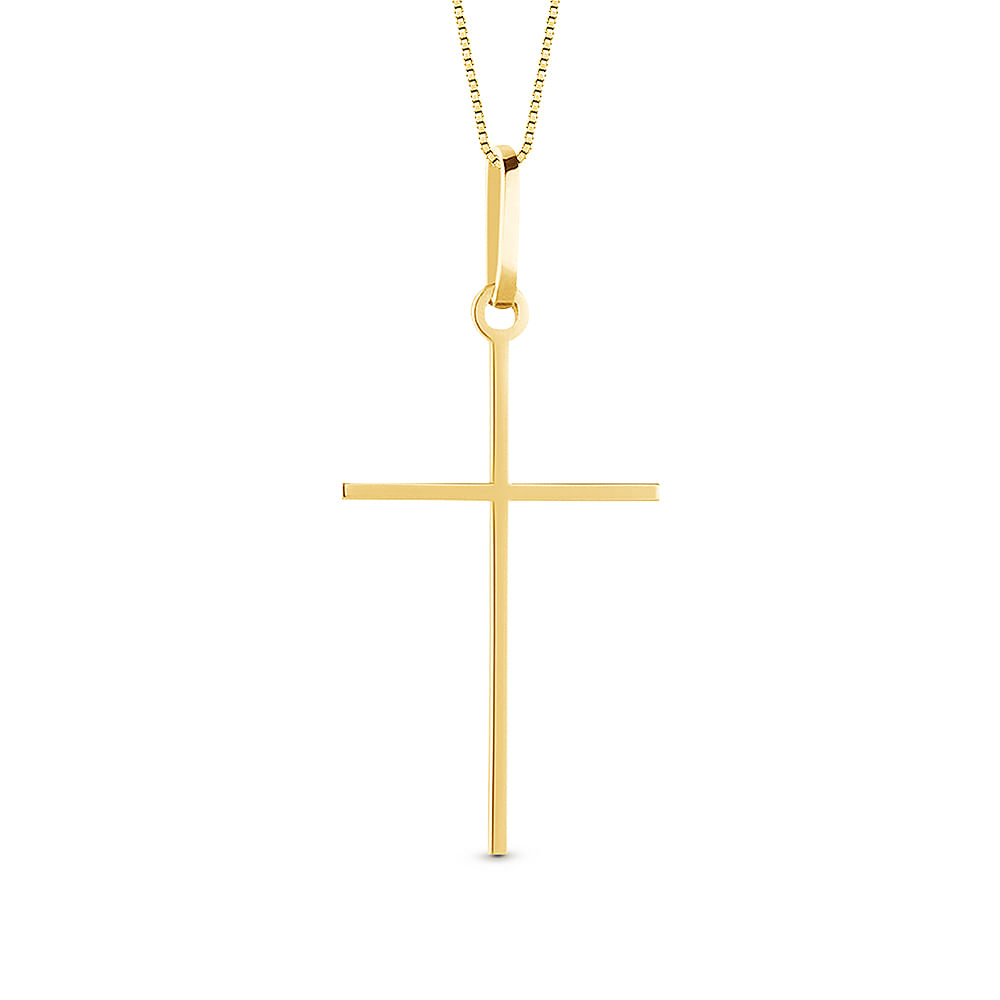 Pingente Medalha Cruz em Ouro Amarelo 18k, 34mm