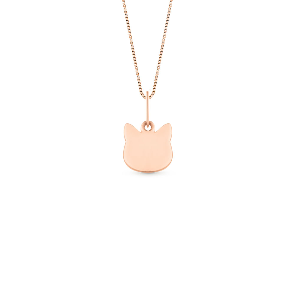Pingente Personalizável Gato em Ouro Rosé 18k, 13.5mm