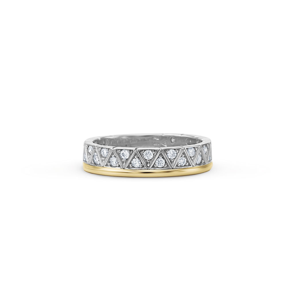Anel Icona em Ouro Amarelo e Ouro Branco 18k com Diamantes