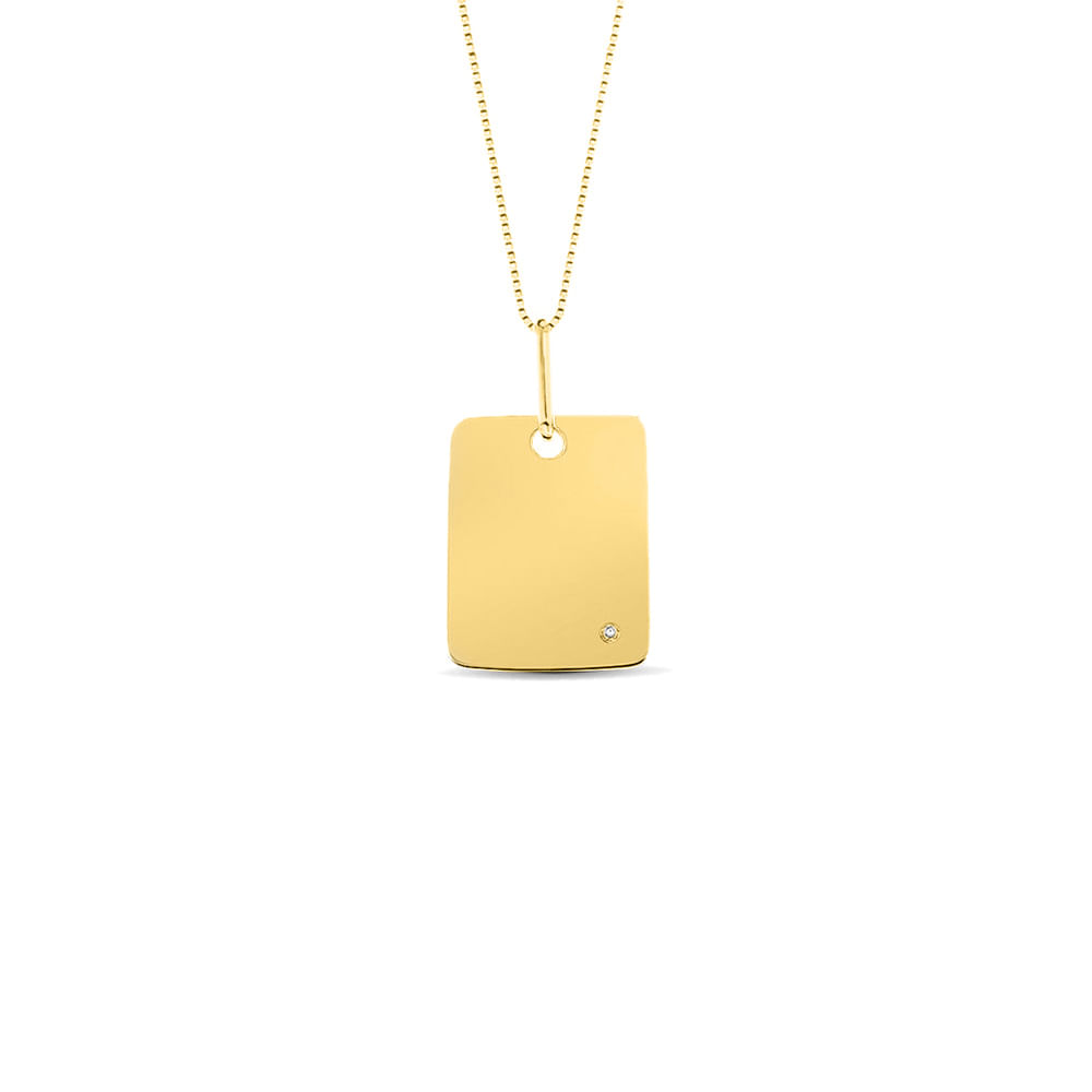 Pingente Personalizável em Ouro Amarelo 18k com Diamante