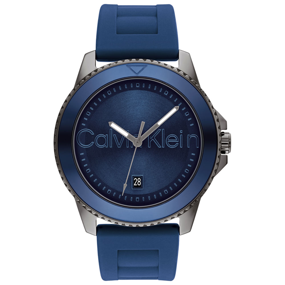 Relógio Calvin Klein Aqueous Masculino Borracha Azul - 25200384