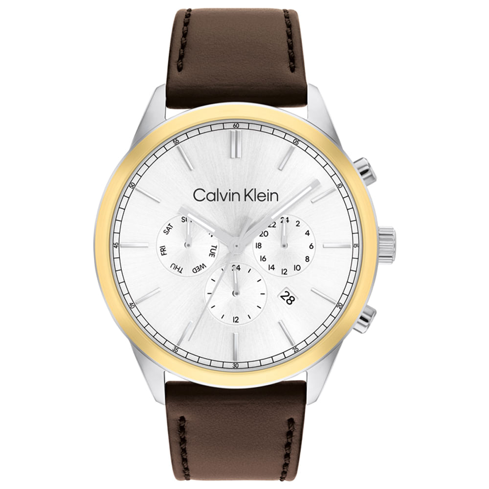 Relógio Calvin Klein Infinite Masculino Couro Marrom - 25200381
