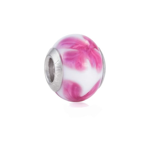 Separador Life Murano Rosa em Prata 925