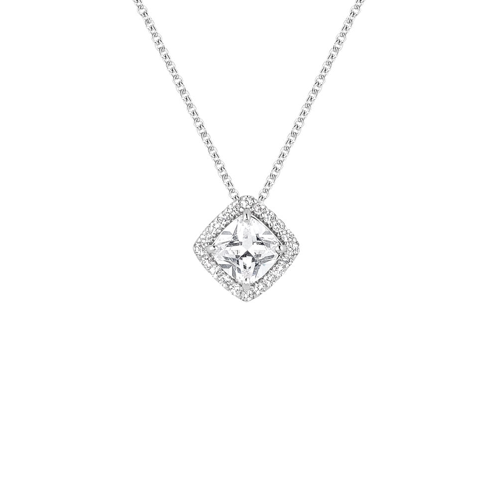 Colar Life Forms Cushion em Prata 925 com Pedras Incolores