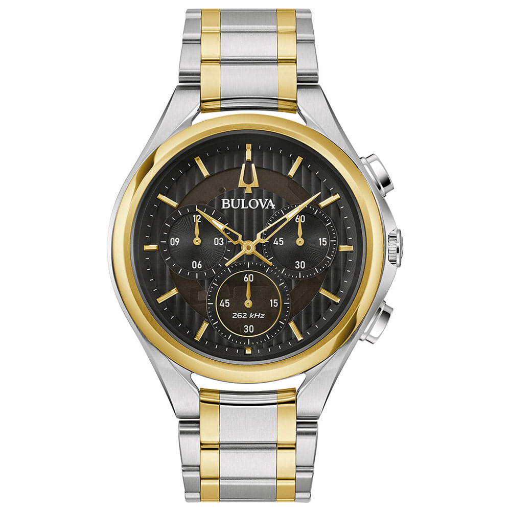 Relógio Bulova Curv Masculino Aço Prateado e Dourado 98A301N