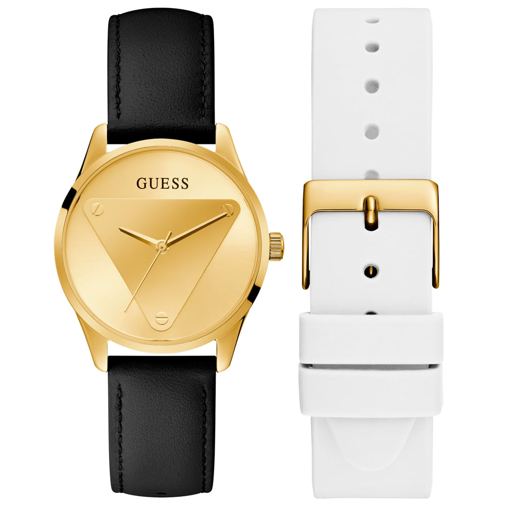 Relógio Guess Ladies Boxed Sets Feminino Couro Preto