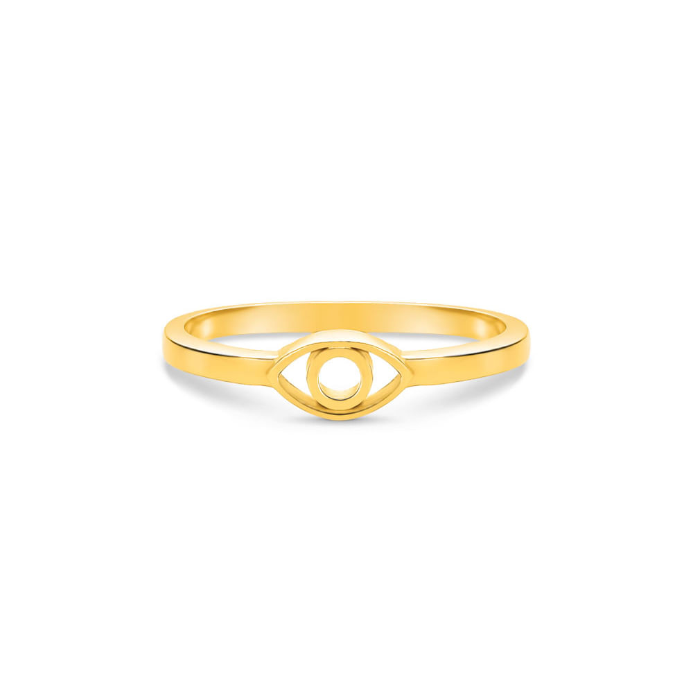 Anel Life Olho Grego em Prata 925 com Banho de Ouro Amarelo 18k