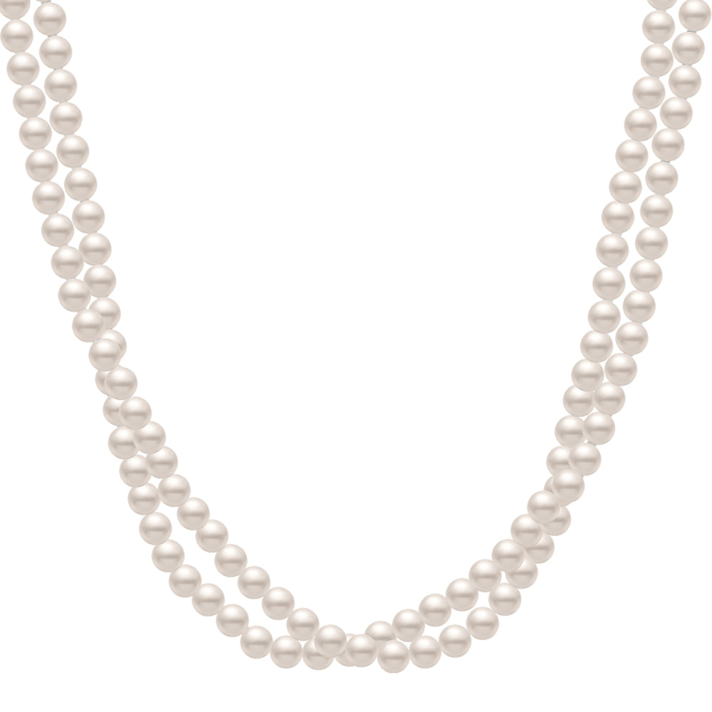 Colar de Pérolas com Ouro Amarelo 18k, 5-5.5mm