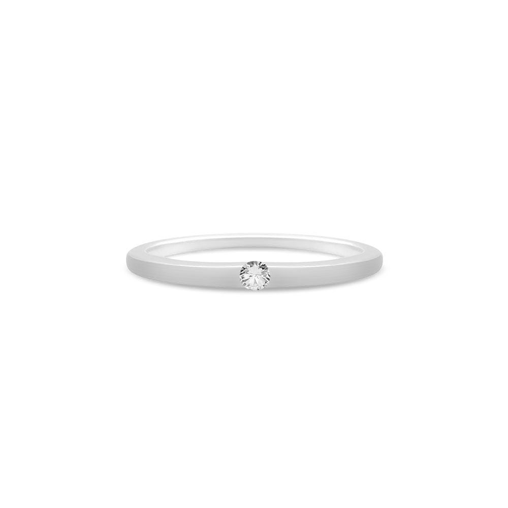 Anel Solitário Promise em Ouro Branco 18k com Diamante 0,10 ct