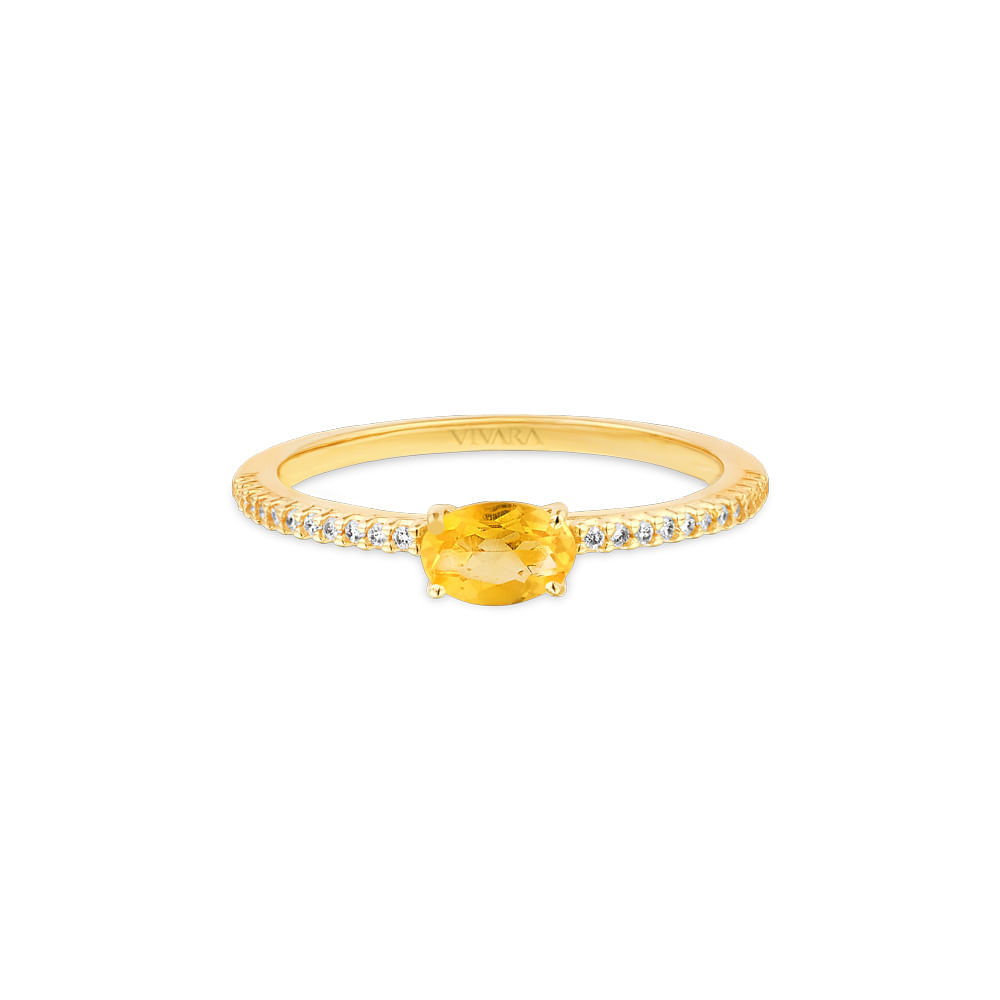 Anel Cores em Ouro Amarelo 18k com Citrino e Diamantes