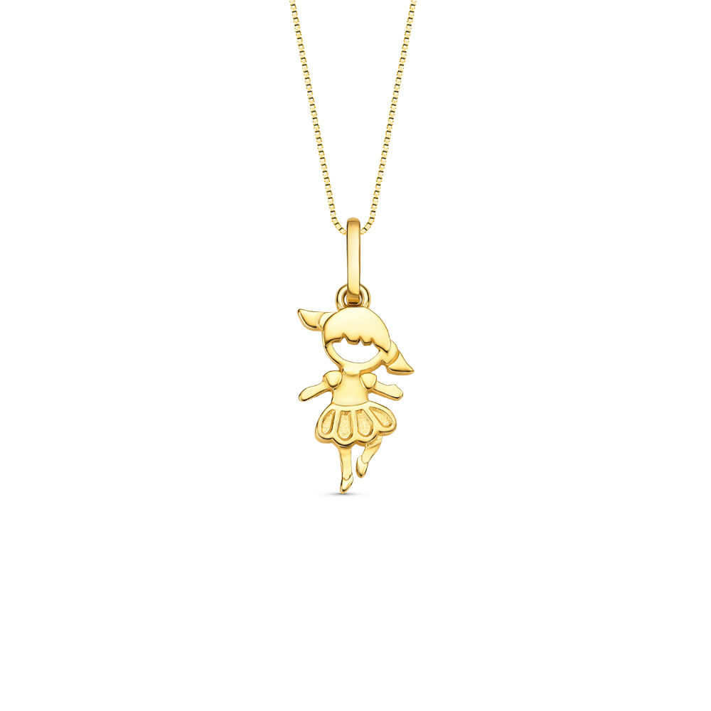 Pingente Bailarina em Ouro Amarelo 18k