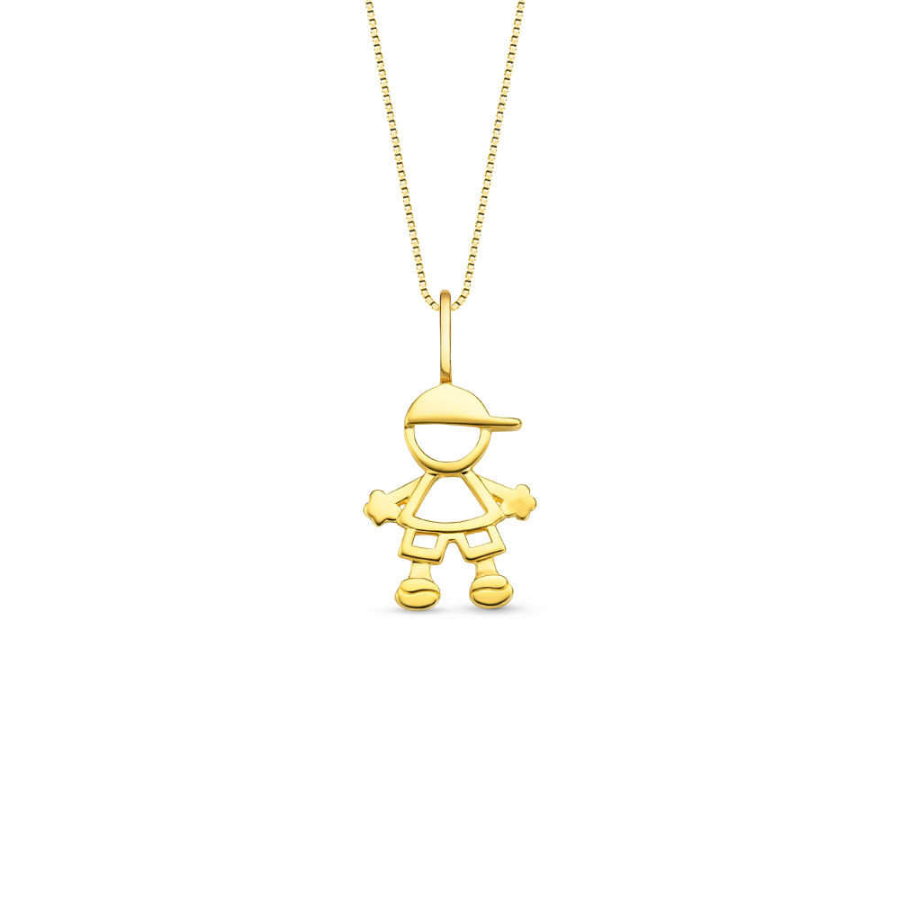 Pingente Menino em Ouro Amarelo 18k, 13mm
