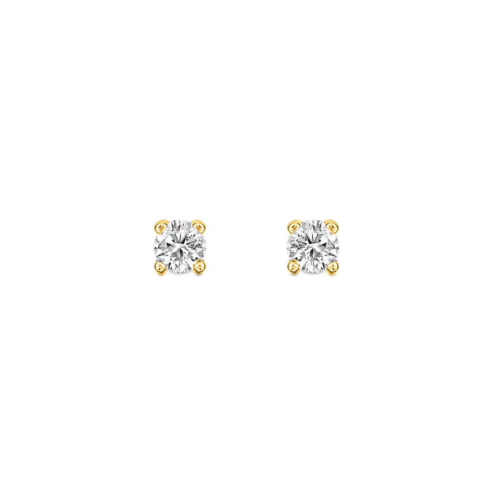 Brinco Solitário em Ouro Amarelo 18k com Diamantes 0,38 ct