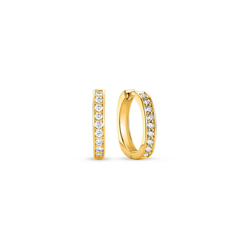 Argola Square em Ouro Amarelo 18k com Diamantes 0,396ct, 26 mm
