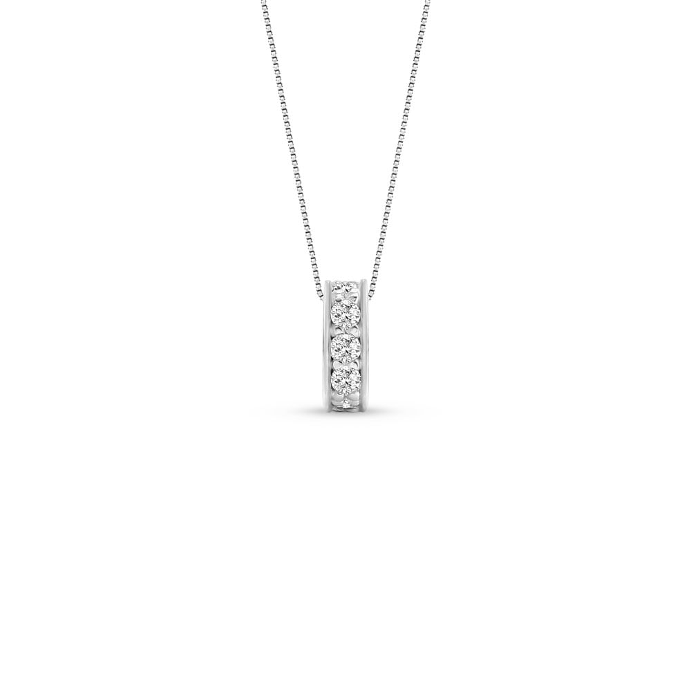 Pingente Square em Ouro Branco 18k com Diamantes