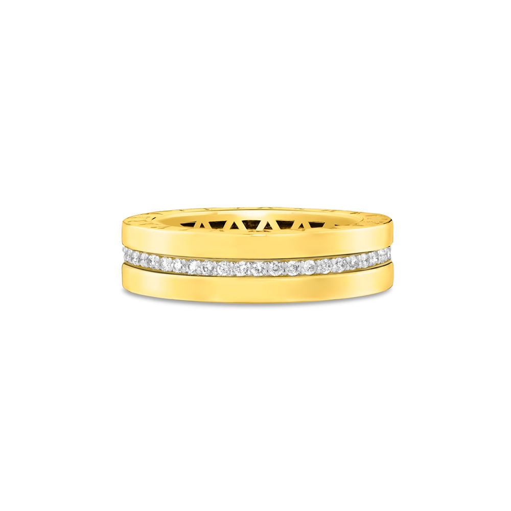Anel V Love em Ouro Amarelo 18k com Diamantes