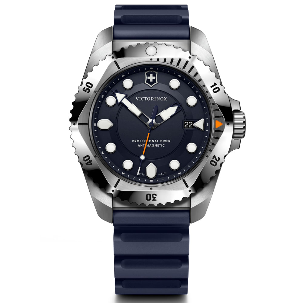 Relógio Victorinox Inox Dive Pro Masculino Borracha Azul 241991