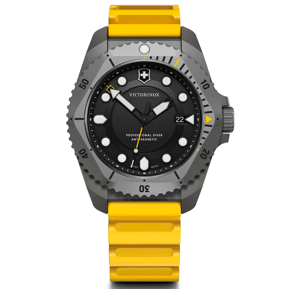 Relógio Victorinox Inox Dive Pro Masculino Borracha Amarelo 241992