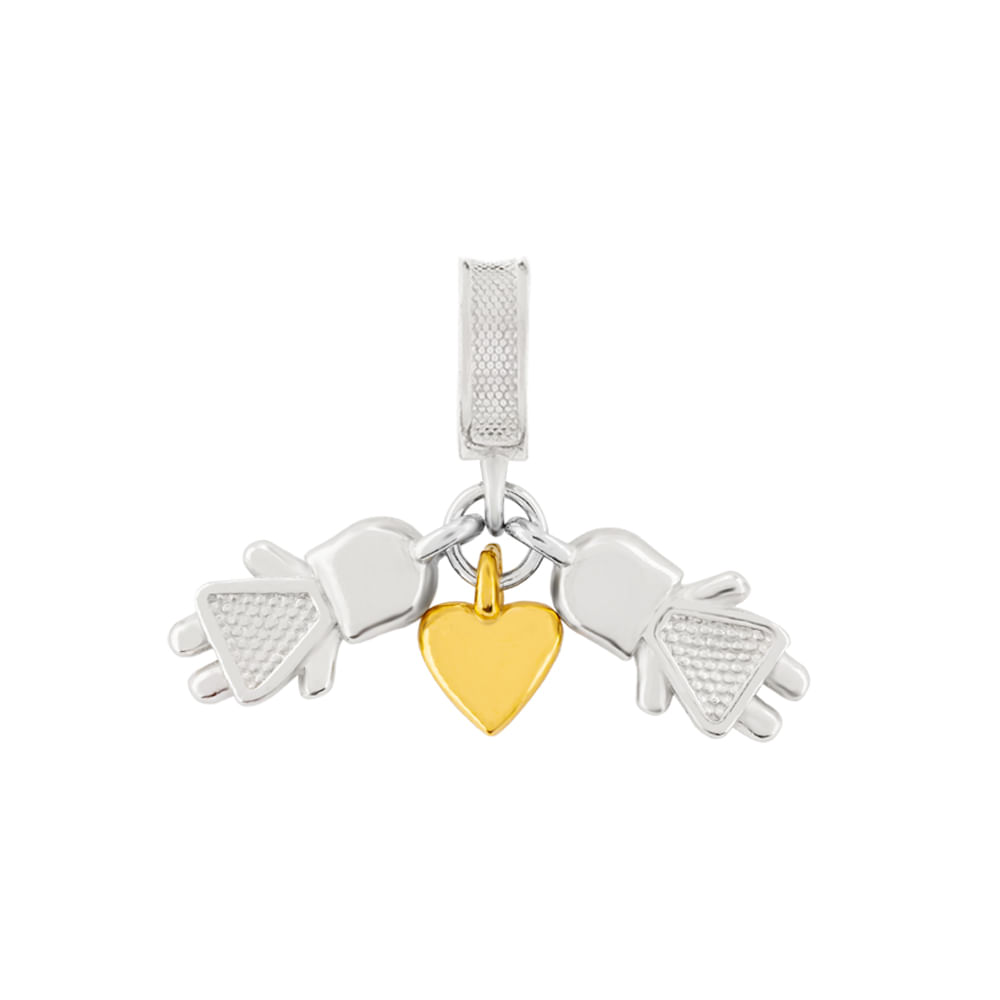Pingente Life Amor Mulher+Mulher em Prata 925 com Banho de Ouro Amarelo 18k