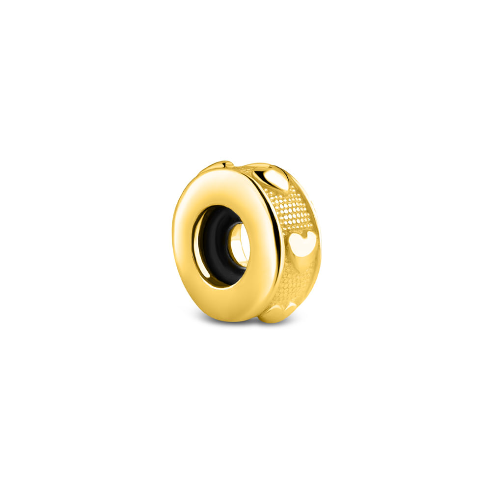 Separador Life Amor em Prata 925 com Banho de Ouro Amarelo 18k