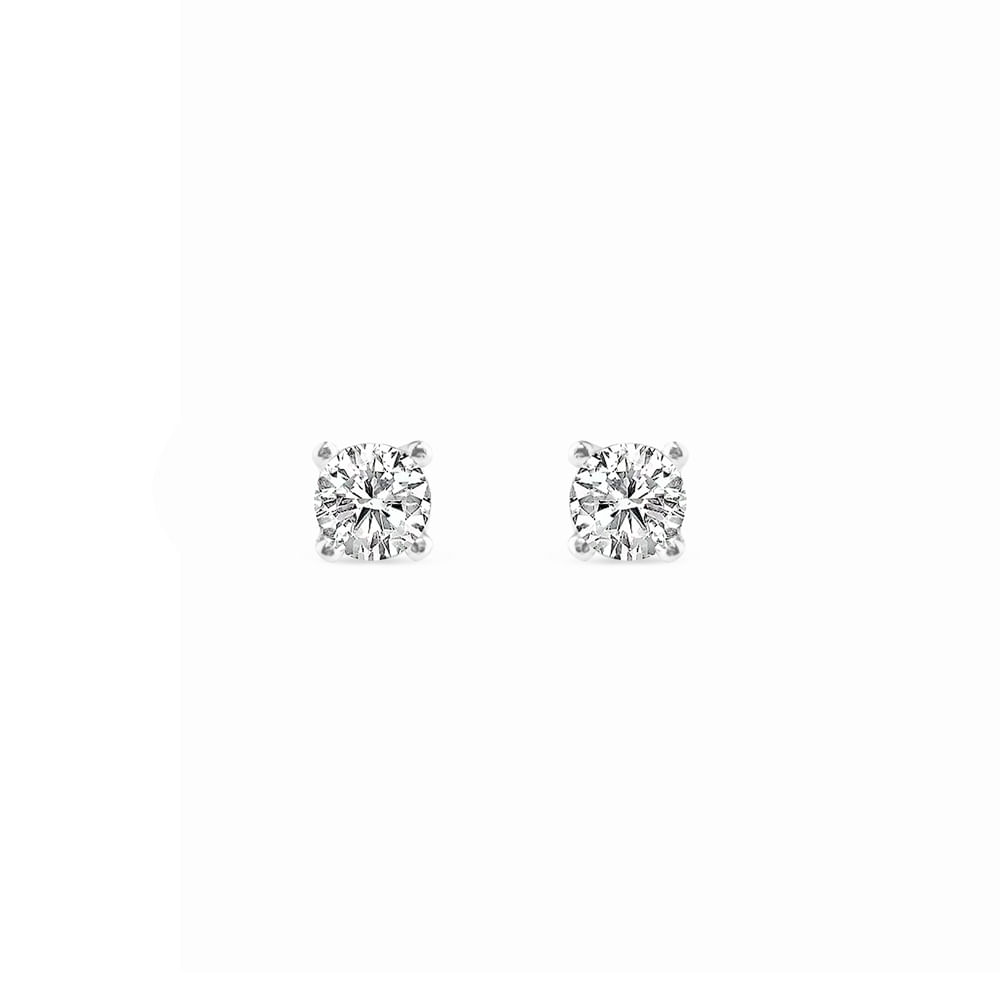 Brinco Solitário Life em Prata 925 com Pedra Incolor