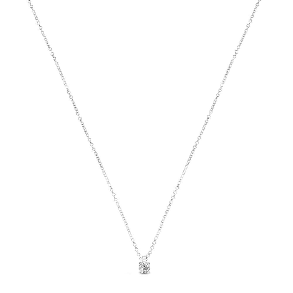 Colar Solitário Life em Prata 925 com Pedra Incolor, 40cm