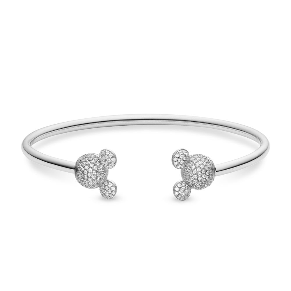 Bracelete Life Disney Mickey em Prata 925 com Pedras Incolores