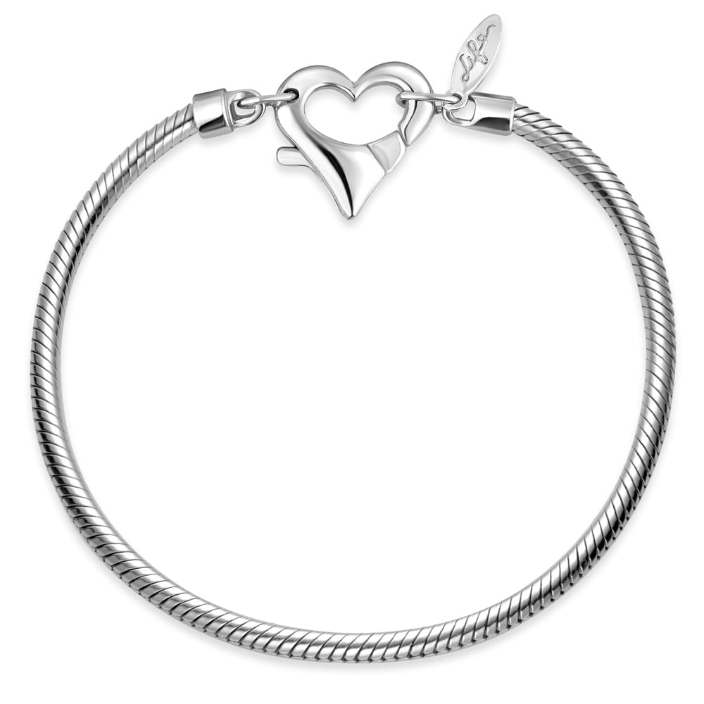 Pulseira Life Coração em Prata 925