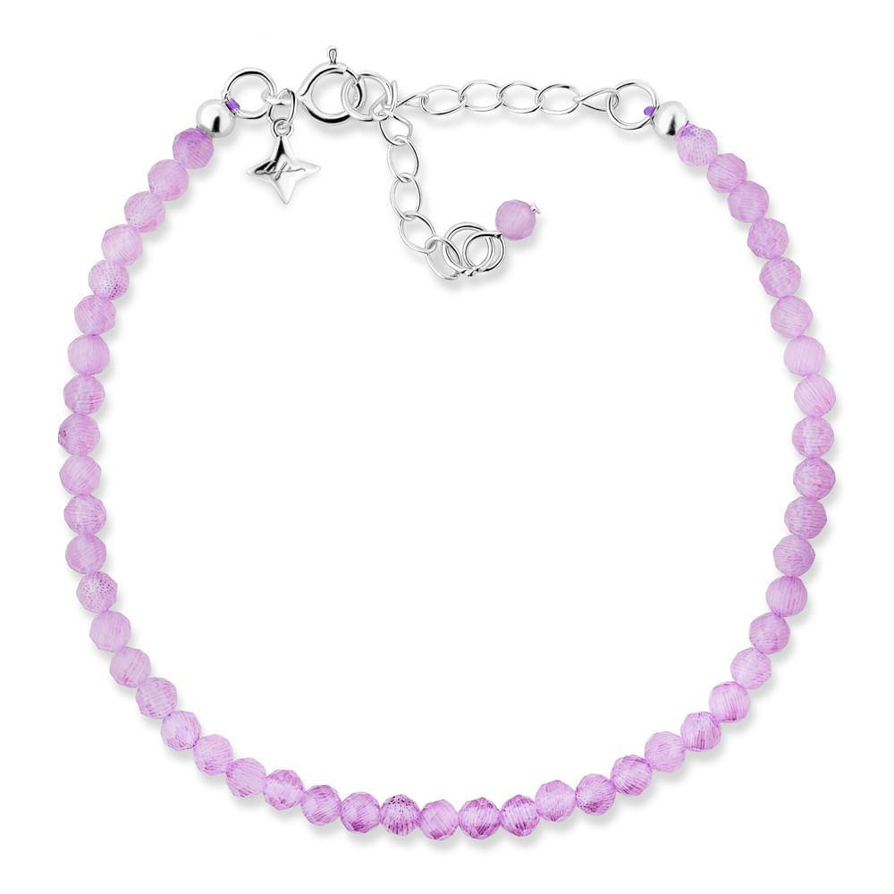 Pulseira Life Shambala com Ametista Roxa e Prata 925