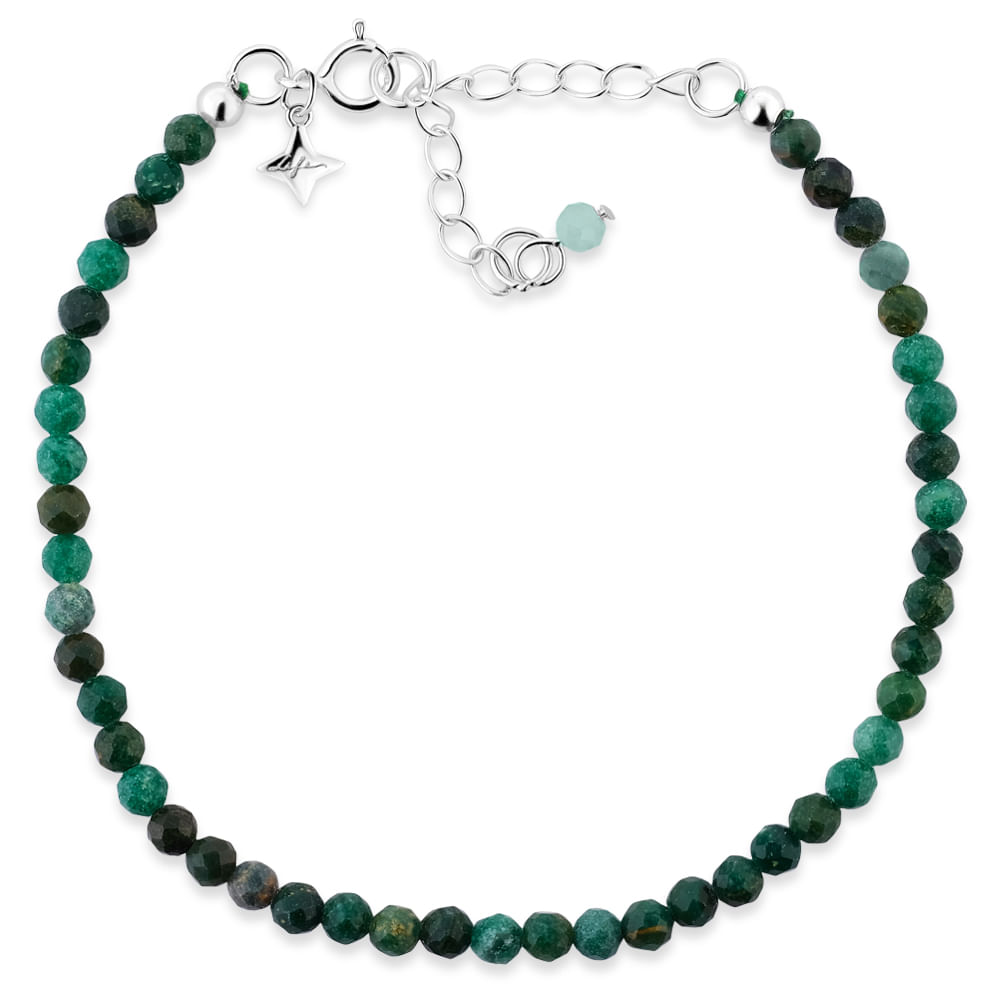 Pulseira Life Shambala com Turmalinas Verde e Prata 925